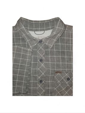 Orvis Lightweight Tech Shirt Mens Large Woven Quick Dry Gray Short Sleeve